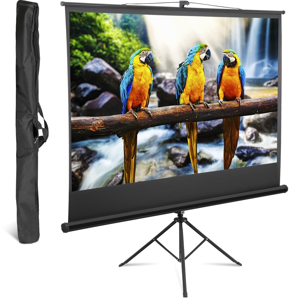 84"Portable Projector Screen with Stand and Carry Bag 16:9 HD Projection Screen