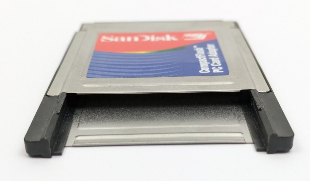 SanDisk Compact Flash PC Card Adapter PCMCIA CF Memory Reader TESTED Working #C