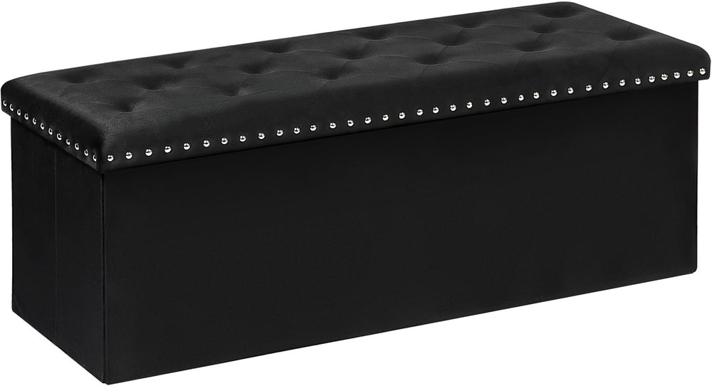 Storage Ottoman Bench Folding Tufted W/ Storage 140L Footrest Bench