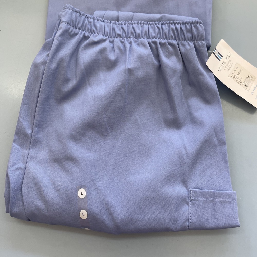 White Swan Scrubs Set Blue Large