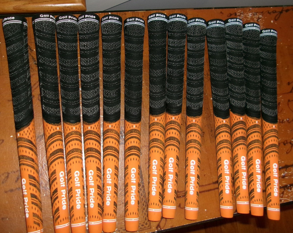 13 Golf Pride Multi Compound Golf Grip Midsize. Orange