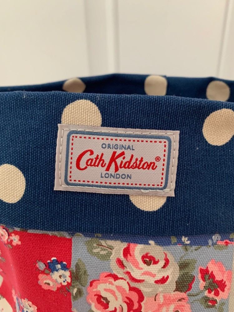 Cath Kidston folding fabric basket patchwork cottage roses NWOT