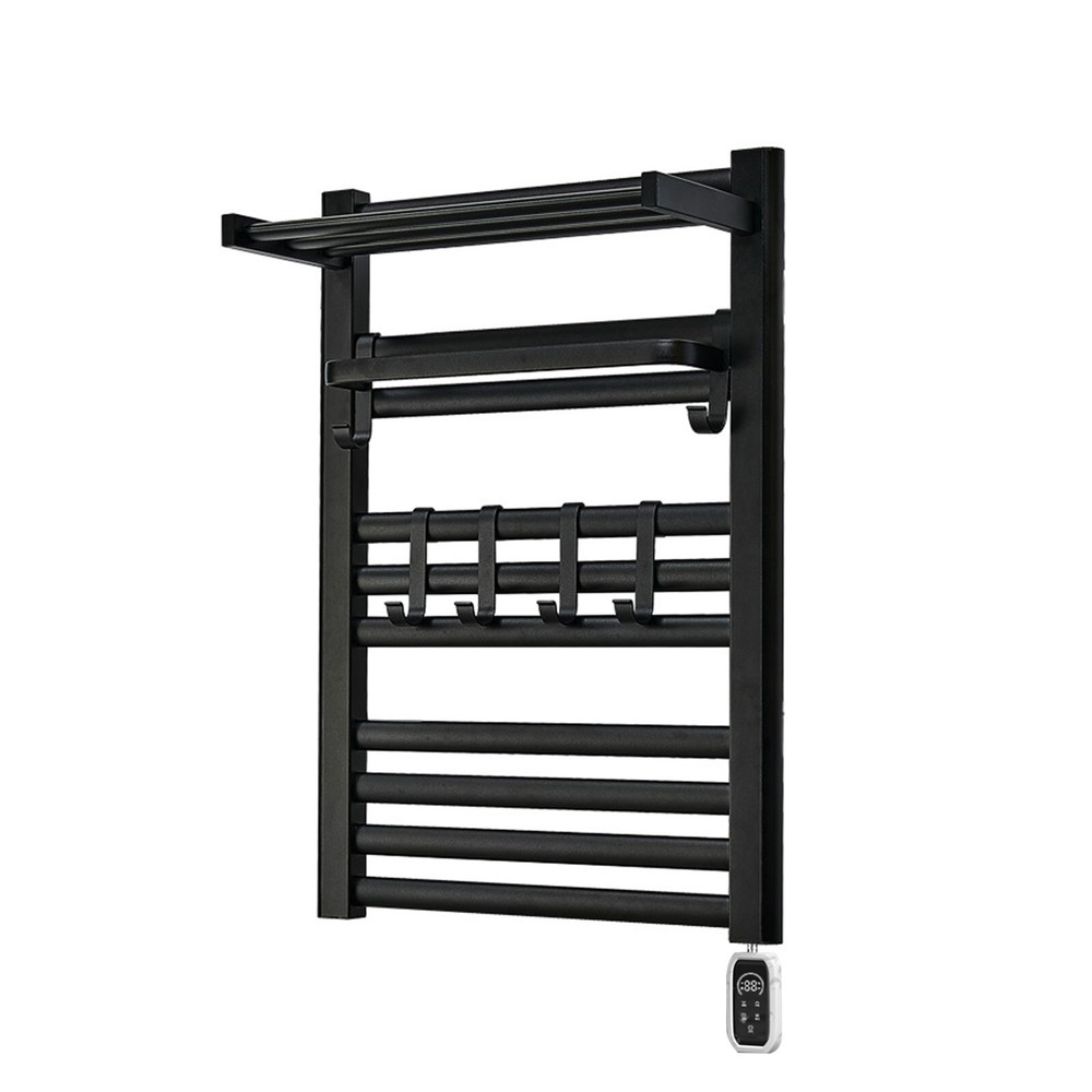 10 Layer Heated Towel Rack Towel Warmer with Timer Wall Mounted W/ Shelf