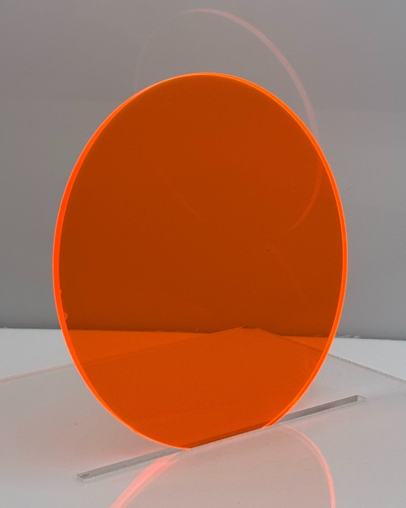 (2-Pack) Acrylic Circle Disc - 1/8" thick - Orange Fluorescent - 12" Diameter