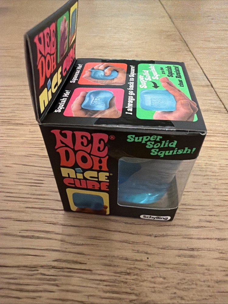 Nee Doh Nice Cubes Ice Cube Toy Fidget Super Solid Squish Blue