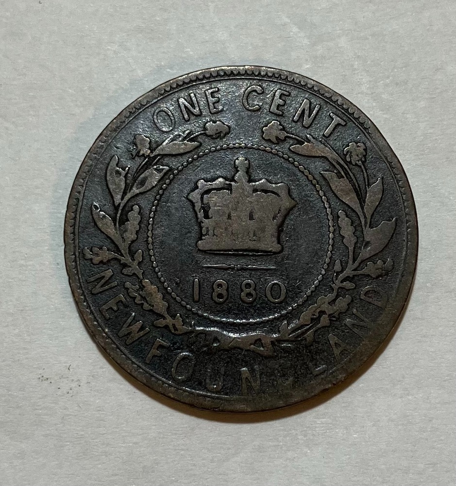1880 Newfoundland Large One Cent Penny RO-ED