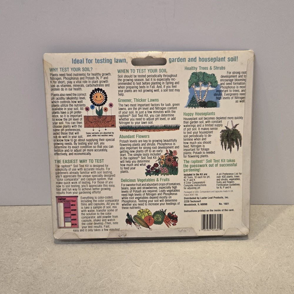 Rapitest Test Kit for Soil pH Nitrogen Phosphorous and Potash