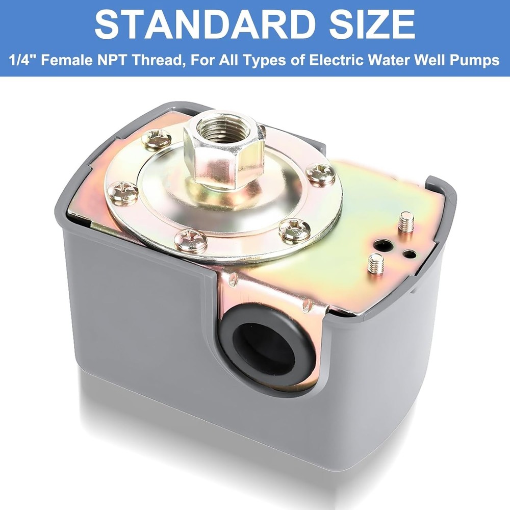 Pressure Switch for Well Pump 40-60 PSI, Water Pressure Switch Adjustable Differ