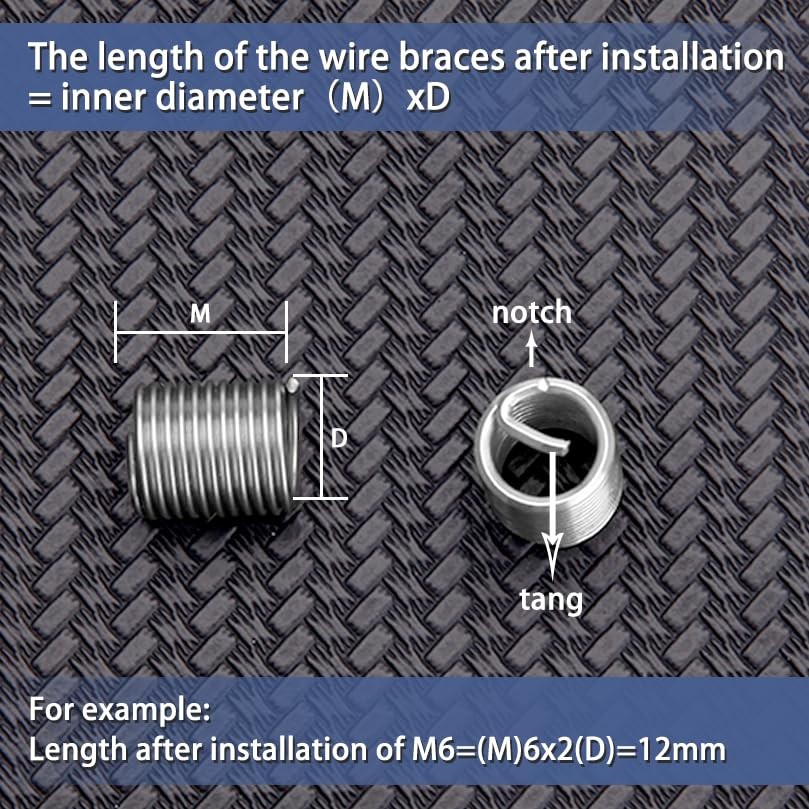 LEONTOOL 140 Pcs 304 Stainless Steel Wire Thread Inserts One Size, silver