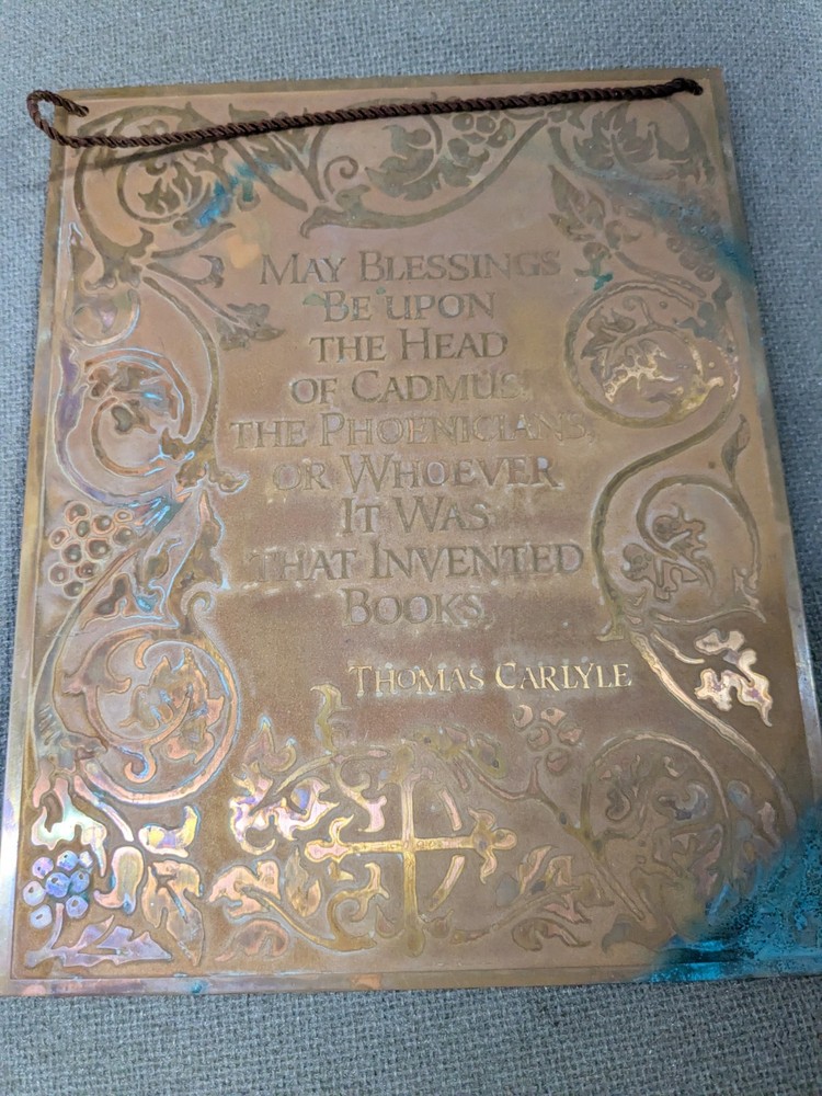 Thomas Carlyle Copper Plate Quote