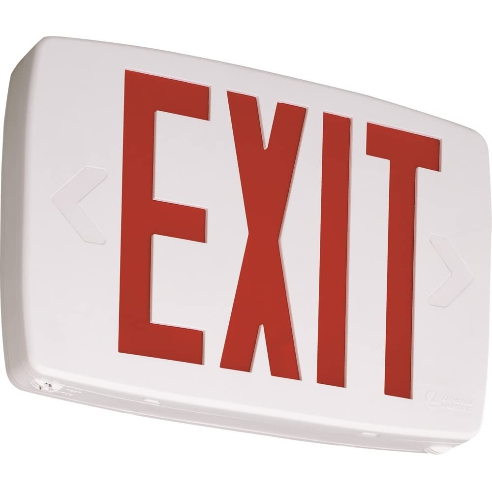 Lithonia Lighting Quantum LED Emergency Exit Sign, Thermoplastic Exit Only Si...