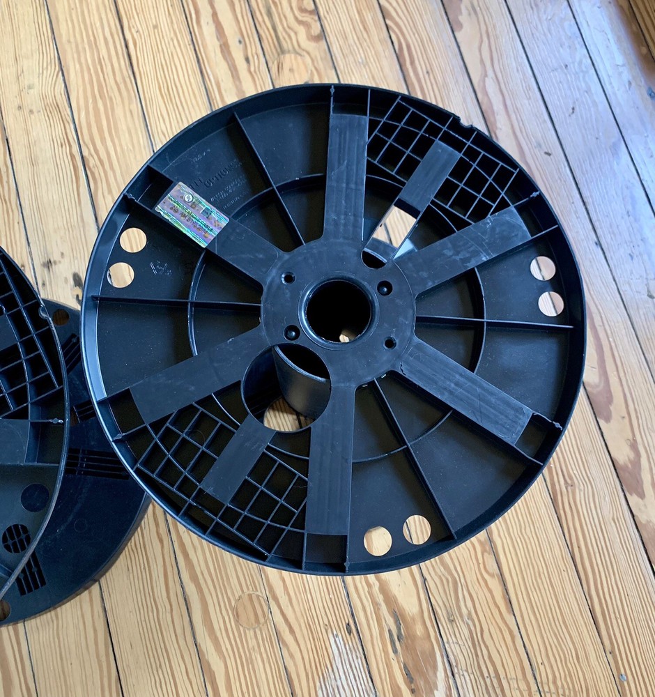 2 - Large REEL OPTIONS Black Spool Heavy Duty Plastic Core Organize Wire Cable