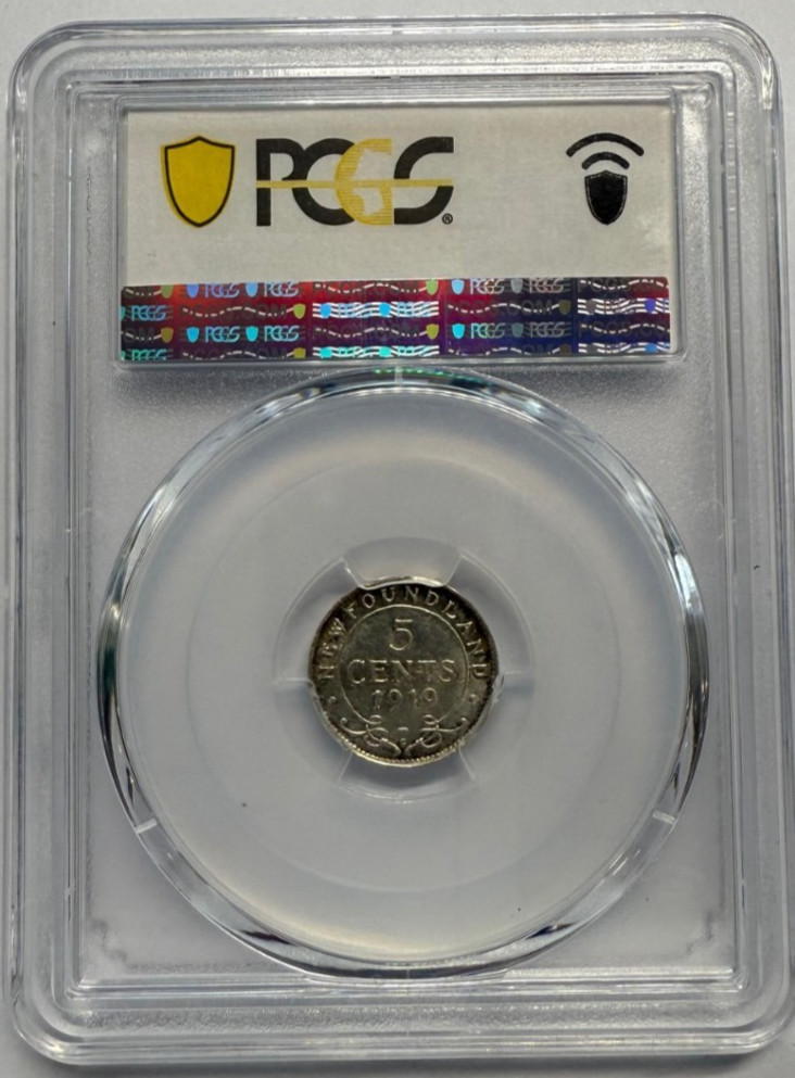 1919-C Newfoundland Five Cent 5c - PCGS AU55 A2