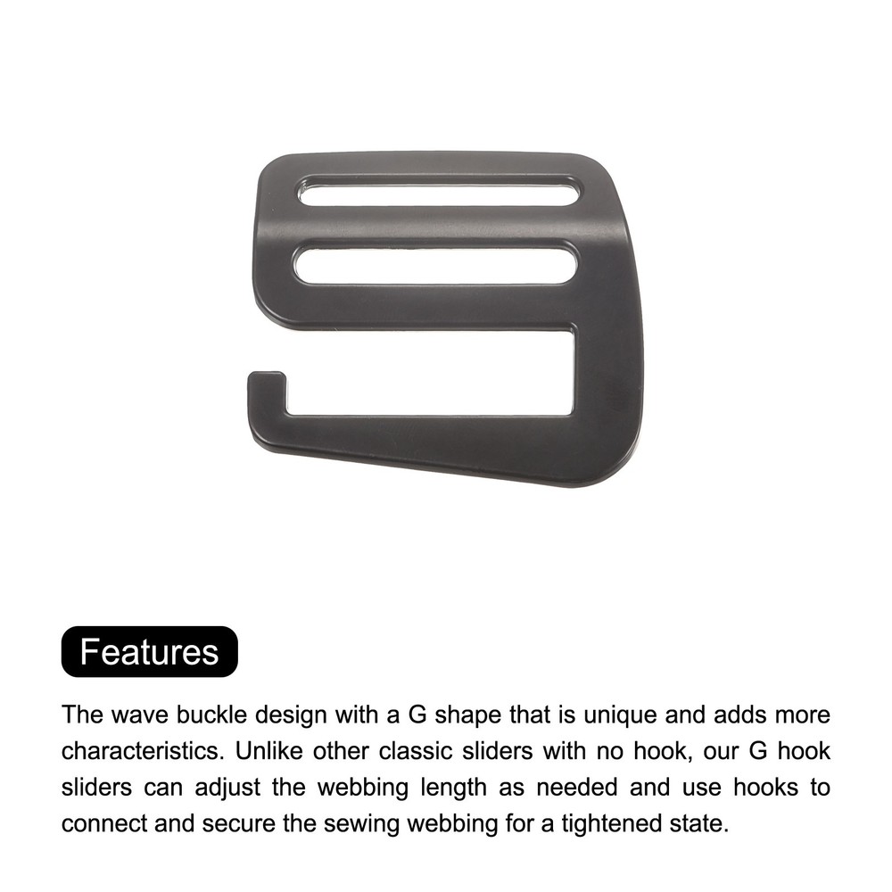 1.26" Webbing Release G Hook Buckle Adjuster for Backpack Strap 8Pcs Matte Black