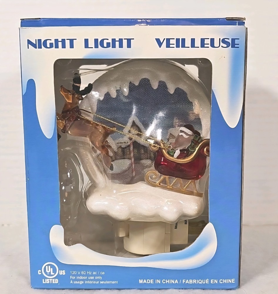 Santa With Reindeer Night Light