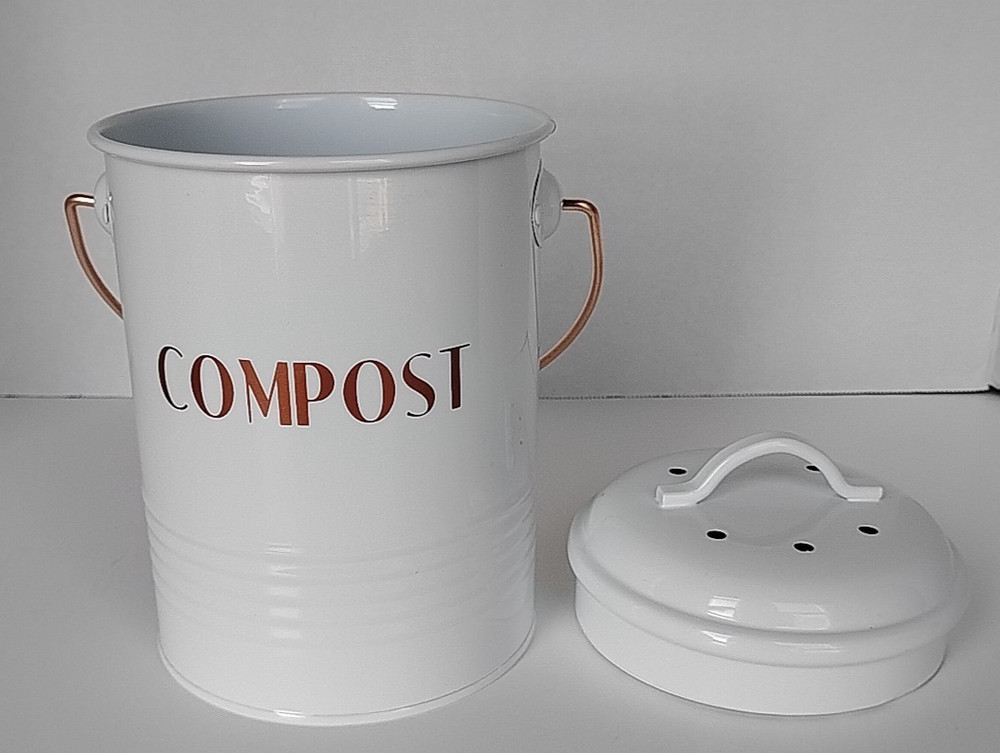 Compost Bin Kitchen Counter, Small Metal Compost Bin