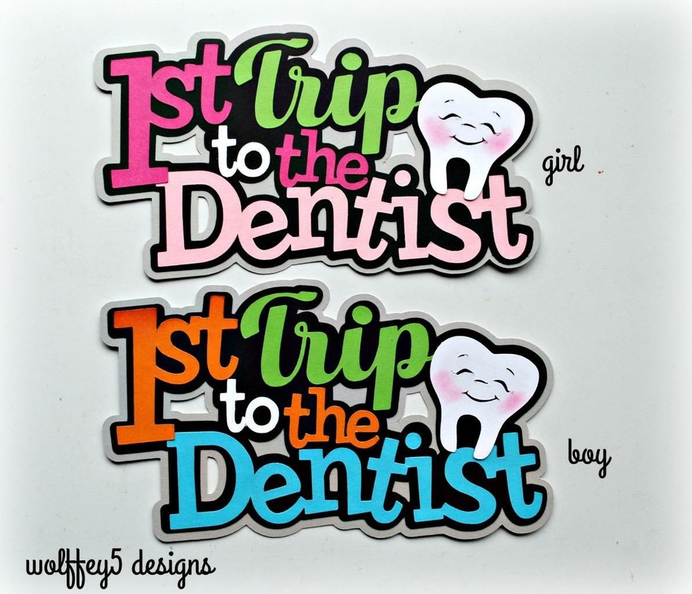 CRAFTECAFE TOOTH KID TITLE Premade paper piecing scrapbook diecut piece page 3D