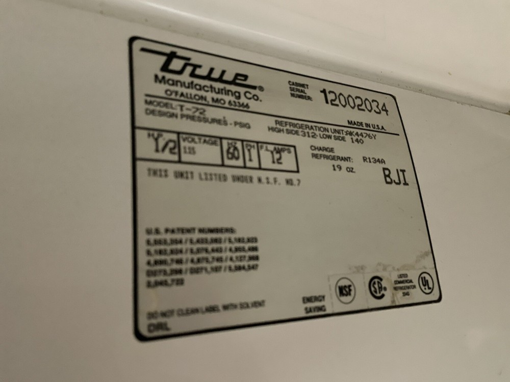 True T-72 Three Door Commercial Refrigerator