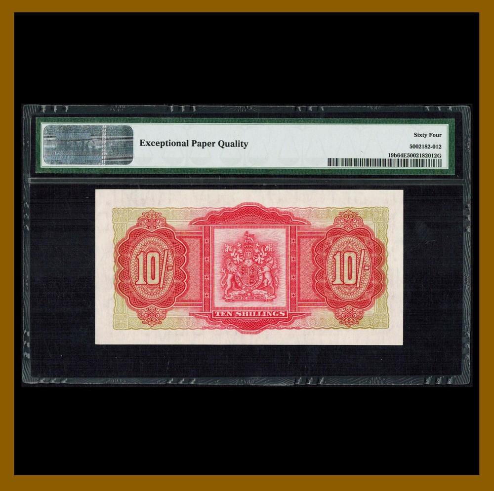 Bermuda 10 Shillings, 1957 P-19b PMG 64 Unc