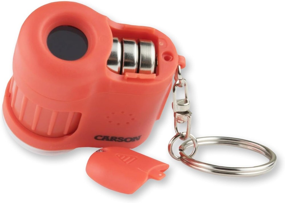 Compact 20x Magnification Keychain Microscope with Built-in UV/LED Flashlight