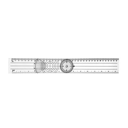 Clear Plastic Goniometer Can Rotate 360 Degree 7'' Arms, Quick Angle