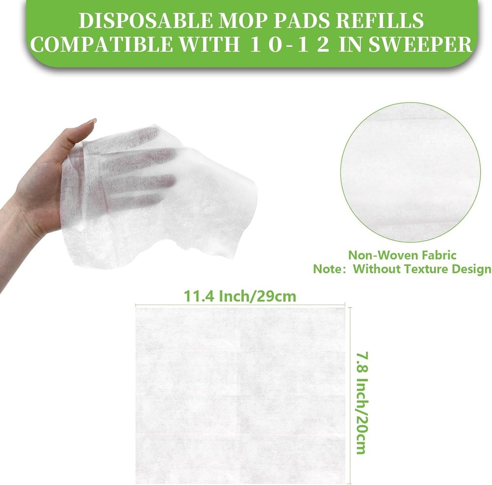 100 Count Dry Sweeping Cloths - Disposable Mop Pads Refills Compatible White