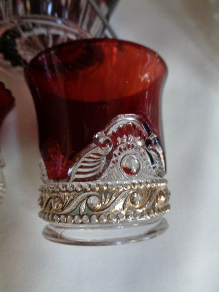 EAPG RUBY STAINED TOOTHPICK VICTORIAN VGC