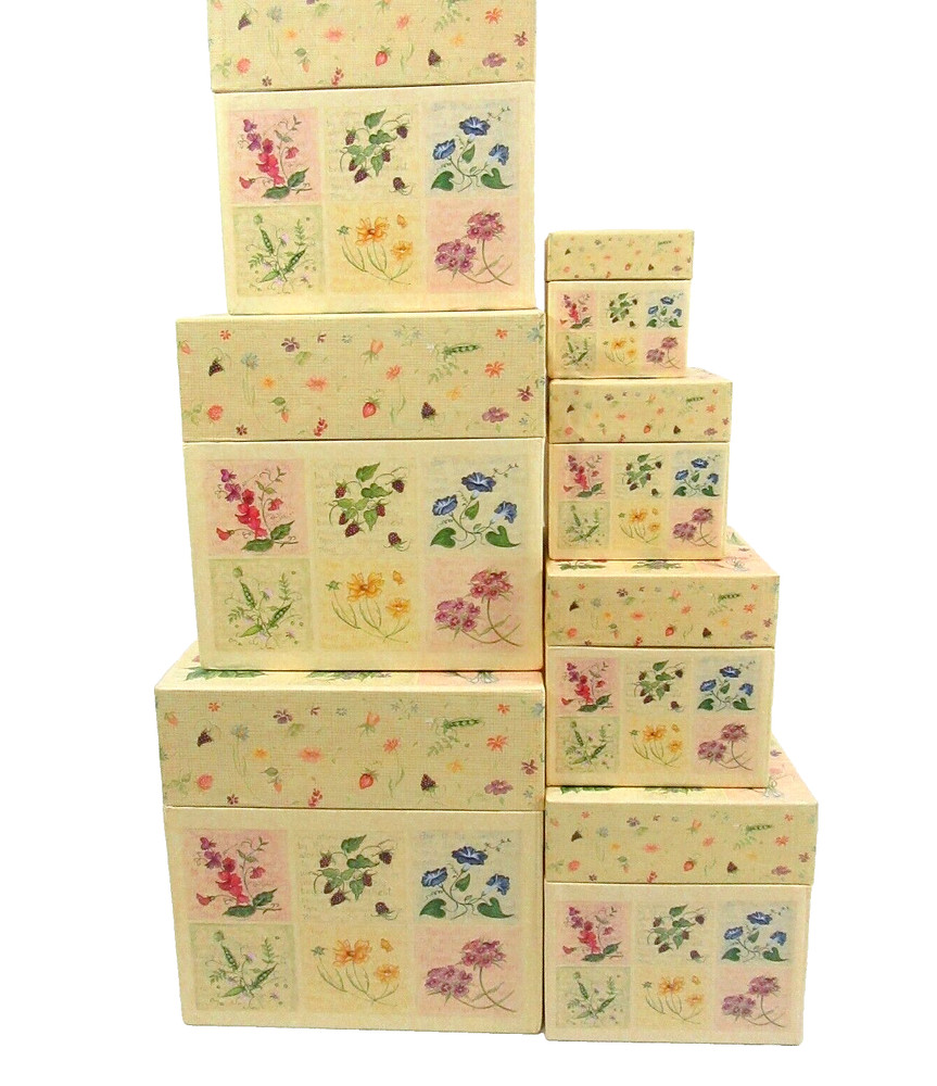 BOB'S BOXES Everything Beautiful Floral 7pc Storage Nesting Boxes