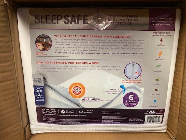 Sleep Safe Ultimate Anti-Bed Bug Mattress Protector, Full (NEW)