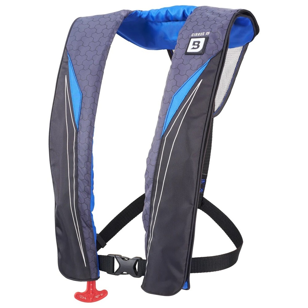 Bluestorm Cirrus 26 Inflatable Life Jacket USCG Approved Type IV PFD, Deep Blue