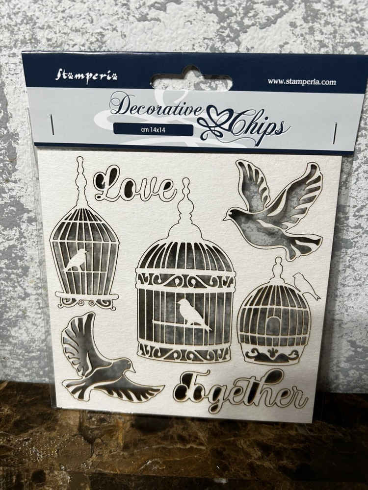 Stamperia Decorative chips light chipboard