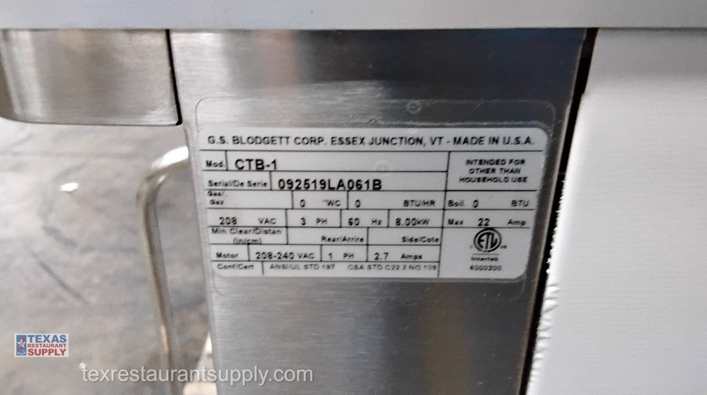 Blodgett Half Size Electric Single Stack Convection Oven
