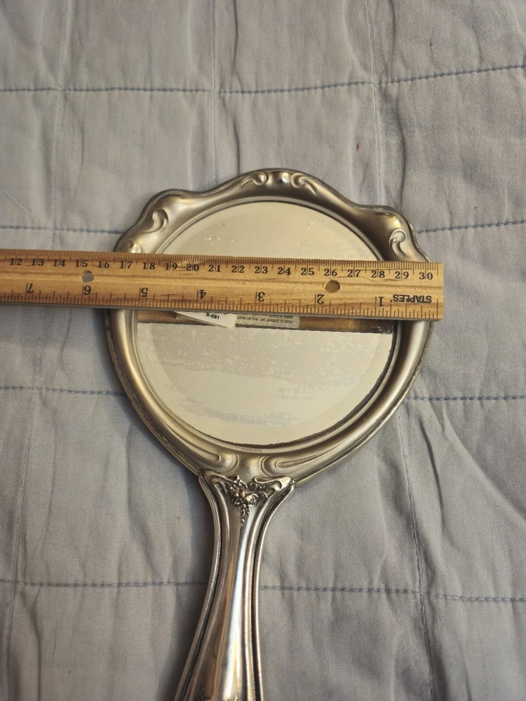 Antique german silver hand mirror