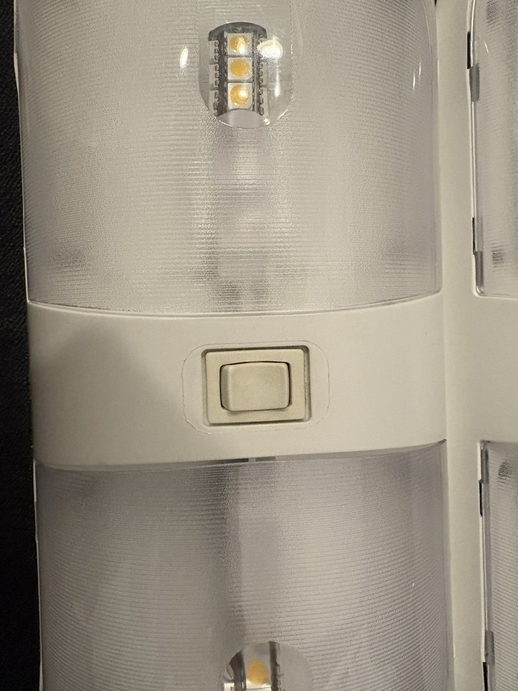 RV Double Ceiling Dome Light, Interior for Camper Trailer -Double With Bulbs