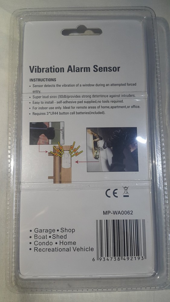 Garage Home Shop Security Vibration Alarm Sensor