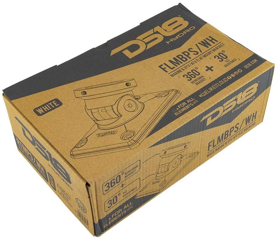 DS18 Hydro FLMBPS/White - Universal Flat Mount Bracket for All Elements (Pair)