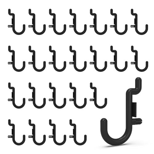 Pegboard Plastic Hooks 100pc - Black Peg Board Hooks for Hanging Black 100PC