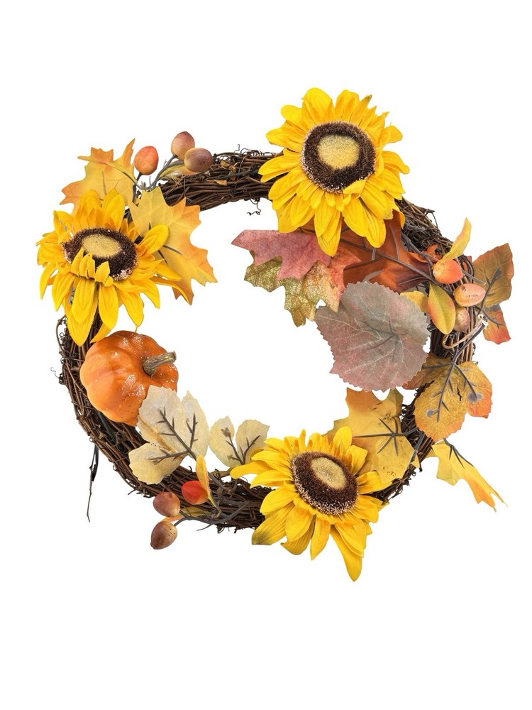 Fall Wreaths for Front Door 12 Inch Rustic Artificial Wreath