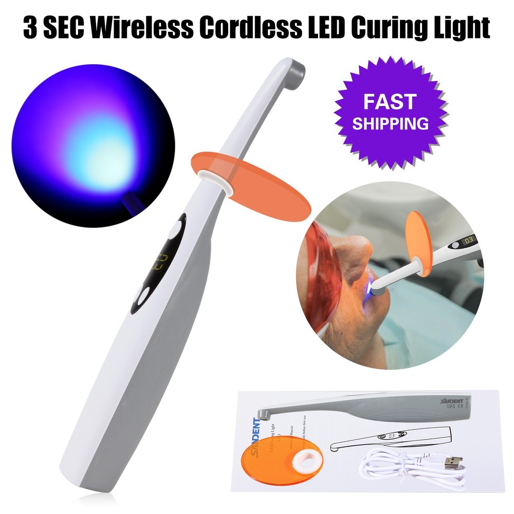 Wireless Dental LED Curing Light Cure Lamp 3 Second Resin Curing Light 2 Mode SA