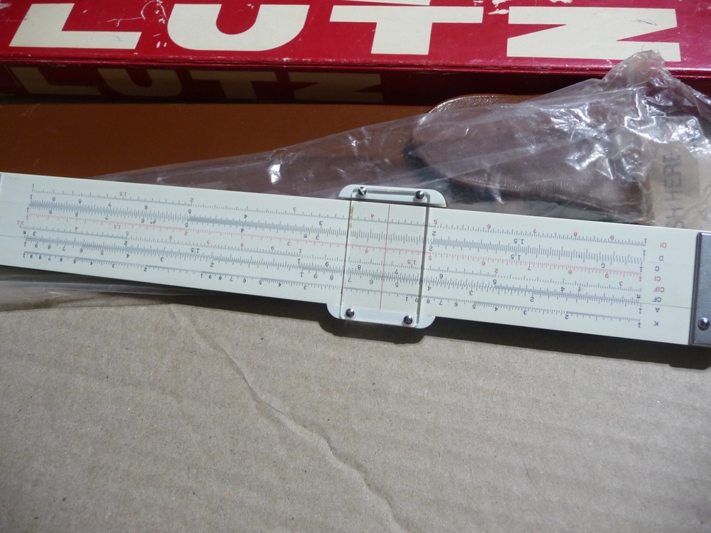 Lutz Slide Rule Model 252C with Leather Case and Original Box