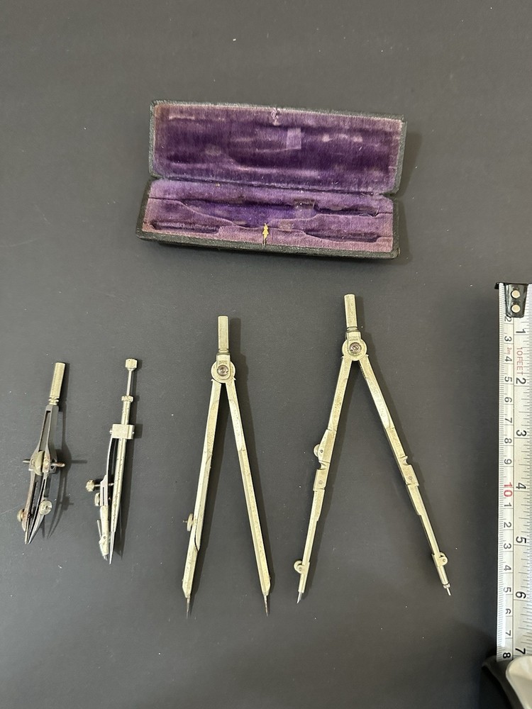 VTG Compass Drafting Tools Technical Drawing Engineering Germany Post Lot Of 5