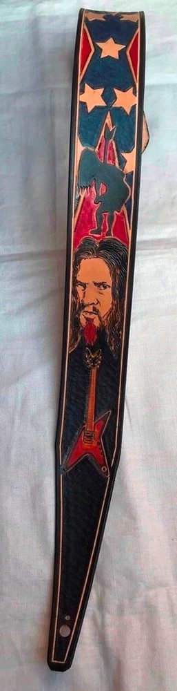 PANTERA  Theme  - original handcrafted leather guitar strap DIMEBAG