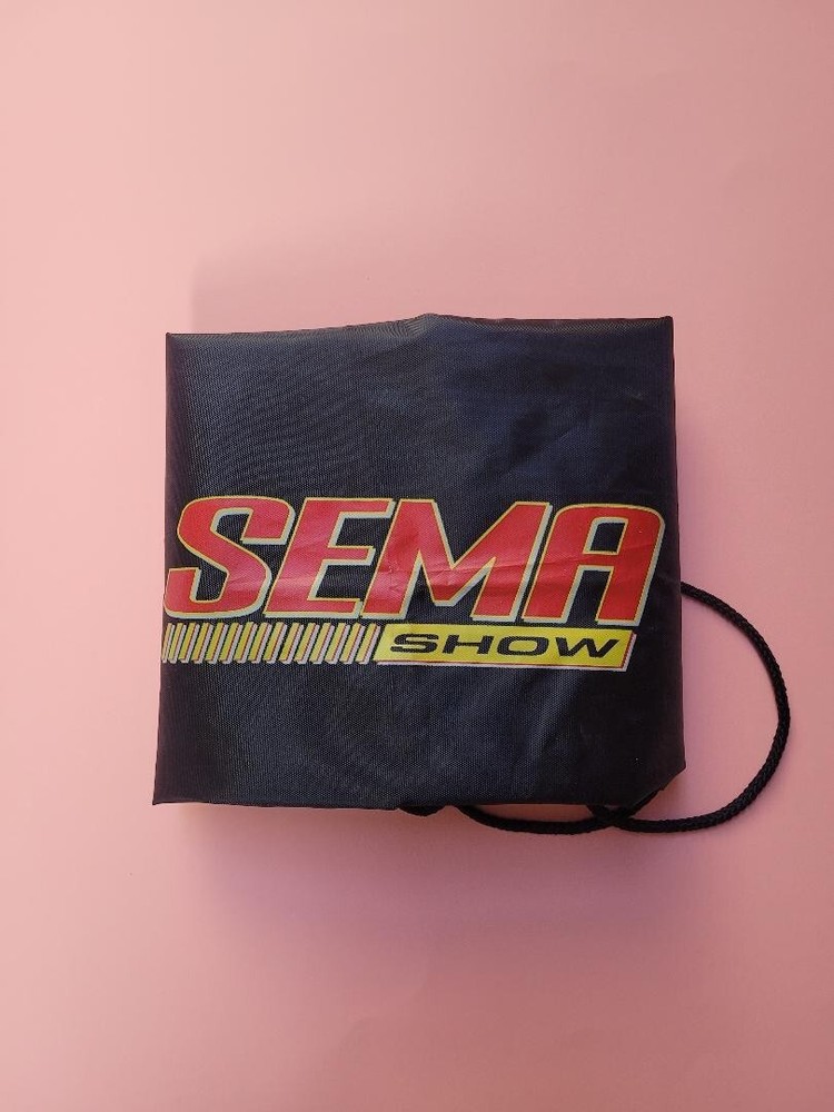 SEMA Show Pull String Backpack Bag Black 18" x 14" Inches