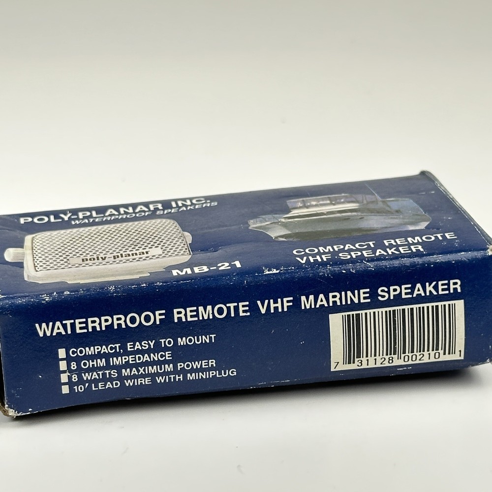 VHF SPEAKER WHITE 8WATT MARINE REMOTE ELECTRONICS BOAT PART POLY PLANAR MB21W