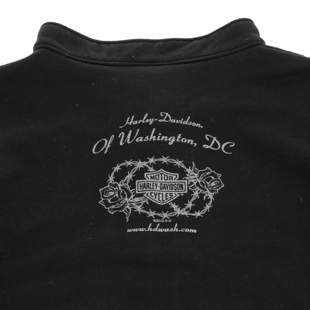 Harley Davidson Black Zip-Up Sweater Small