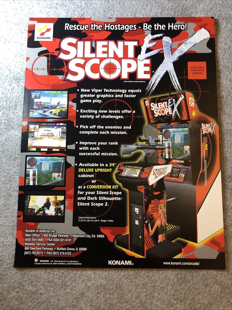 ****** Silent Scope EX Video Arcade Game Flyer Coin-op ******