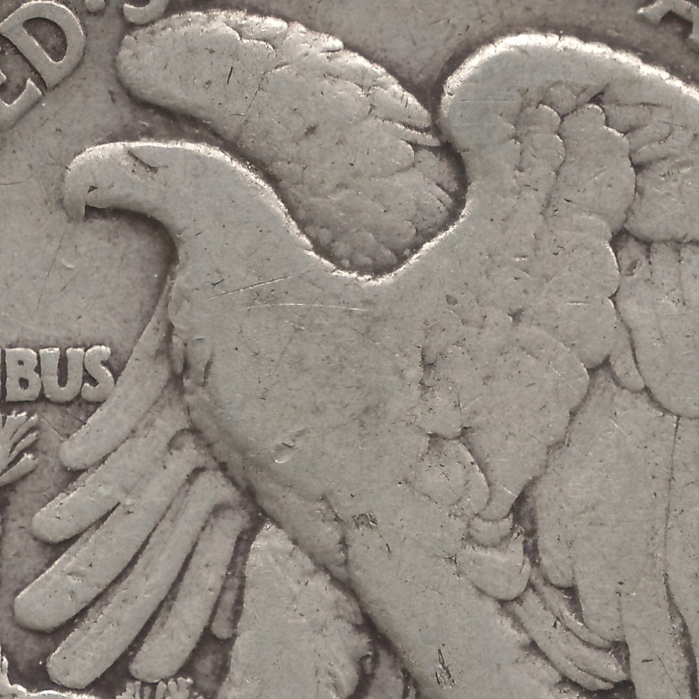 1919 Walking Liberty Half Dollar, F+