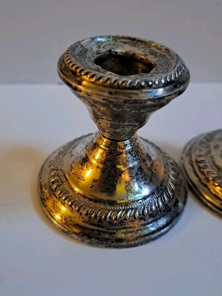 Sterling Silver NS Co. Candlesticks Antique