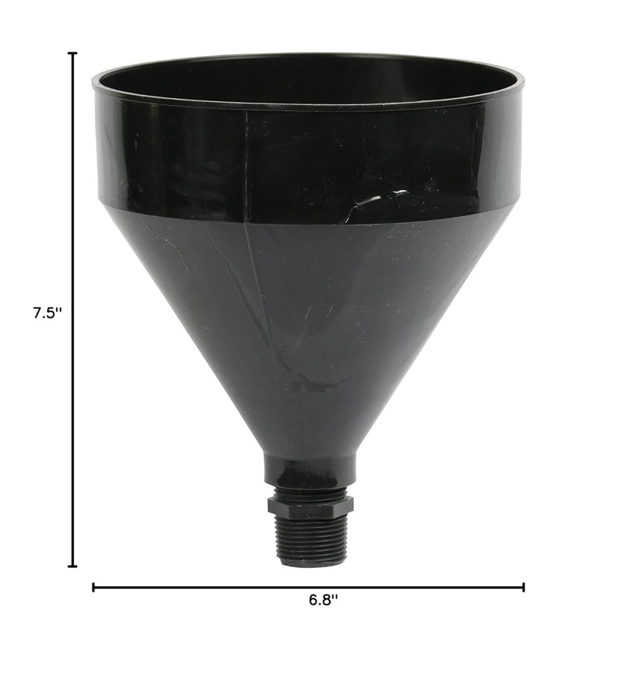 32410 Funnel King 1" Thread Polyethylene Drum Funnel - 3 Quart Capacity, 1” Thre