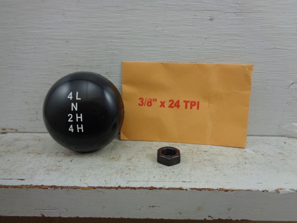SHIFT KNOB NEW PROCESS 205 TRANSFER CASE 4X4 2.020 OD 3/8" 24TH WITH NUT